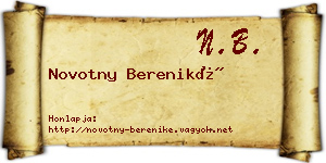 Novotny Bereniké névjegykártya